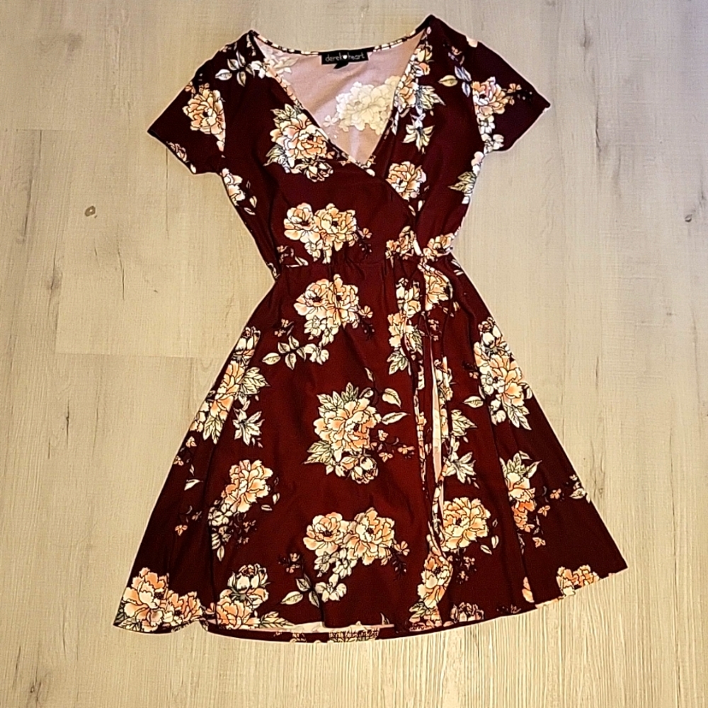 Burgundy Floral Dress